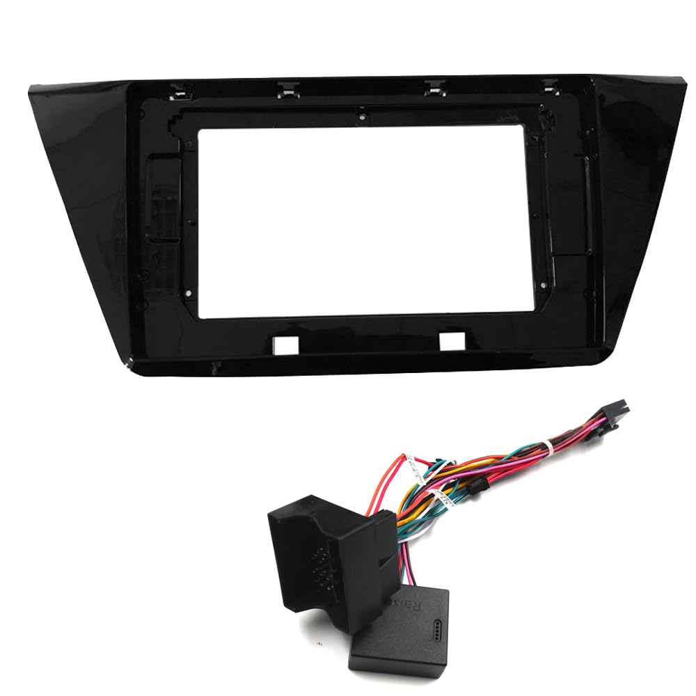 Autosoundrahmen Auto-Fassade/Fit for VW/Volkswagen TOURAN 2016 2017 2018 Stereo-Autorahmen-Audio-Montage 1din 2din 10,1 Zoll Panel Armaturenbrett-Verkleidungssatz Autosoundsystemrahmen(Frame an canbus von EAKNFD