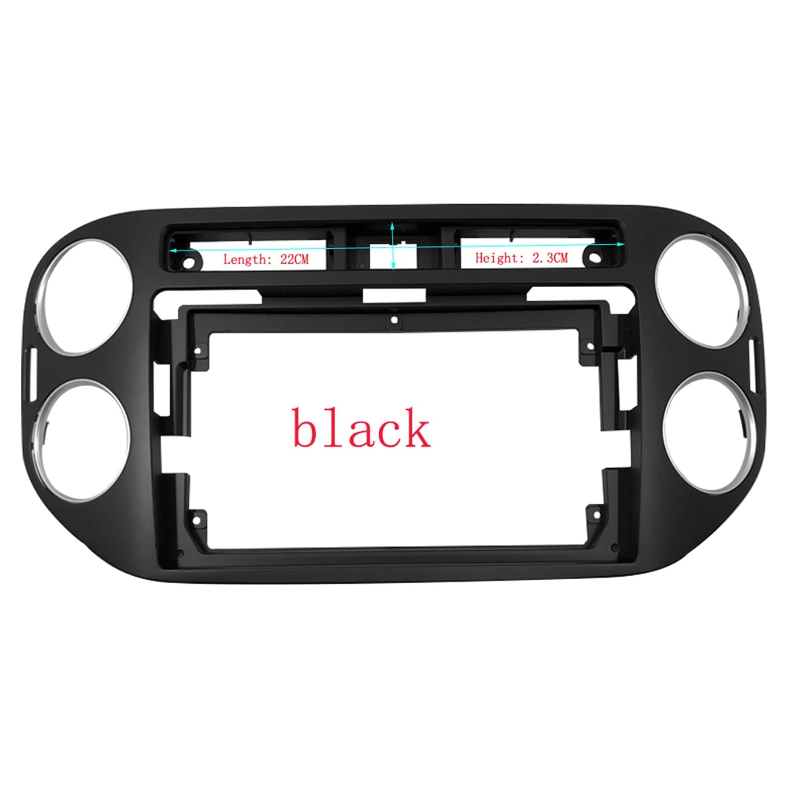 Autosoundrahmen Auto Stereo Audio 2Din Fascia Rahmen Adapter/Fit for Volkswagen Tiguan 9 "Großen Bildschirm DVD Montage Panel Rahmen Installation Kit Autosoundsystemrahmen(Black frame-23mm) von EAKNFD