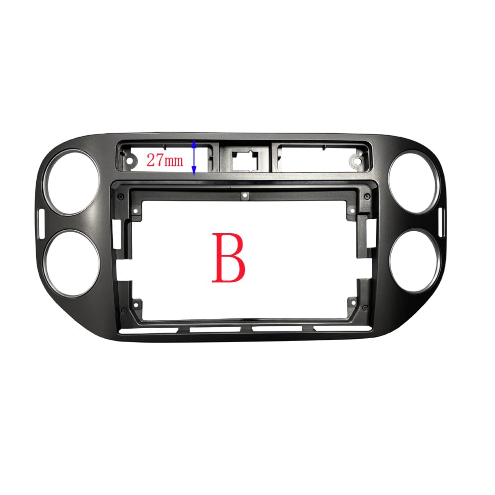 Autosoundrahmen Auto Stereo Audio 2Din Fascia Rahmen Adapter/Fit for Volkswagen Tiguan 9 "Großen Bildschirm DVD Montage Panel Rahmen Installation Kit Autosoundsystemrahmen(Gray frame-B-27mm) von EAKNFD