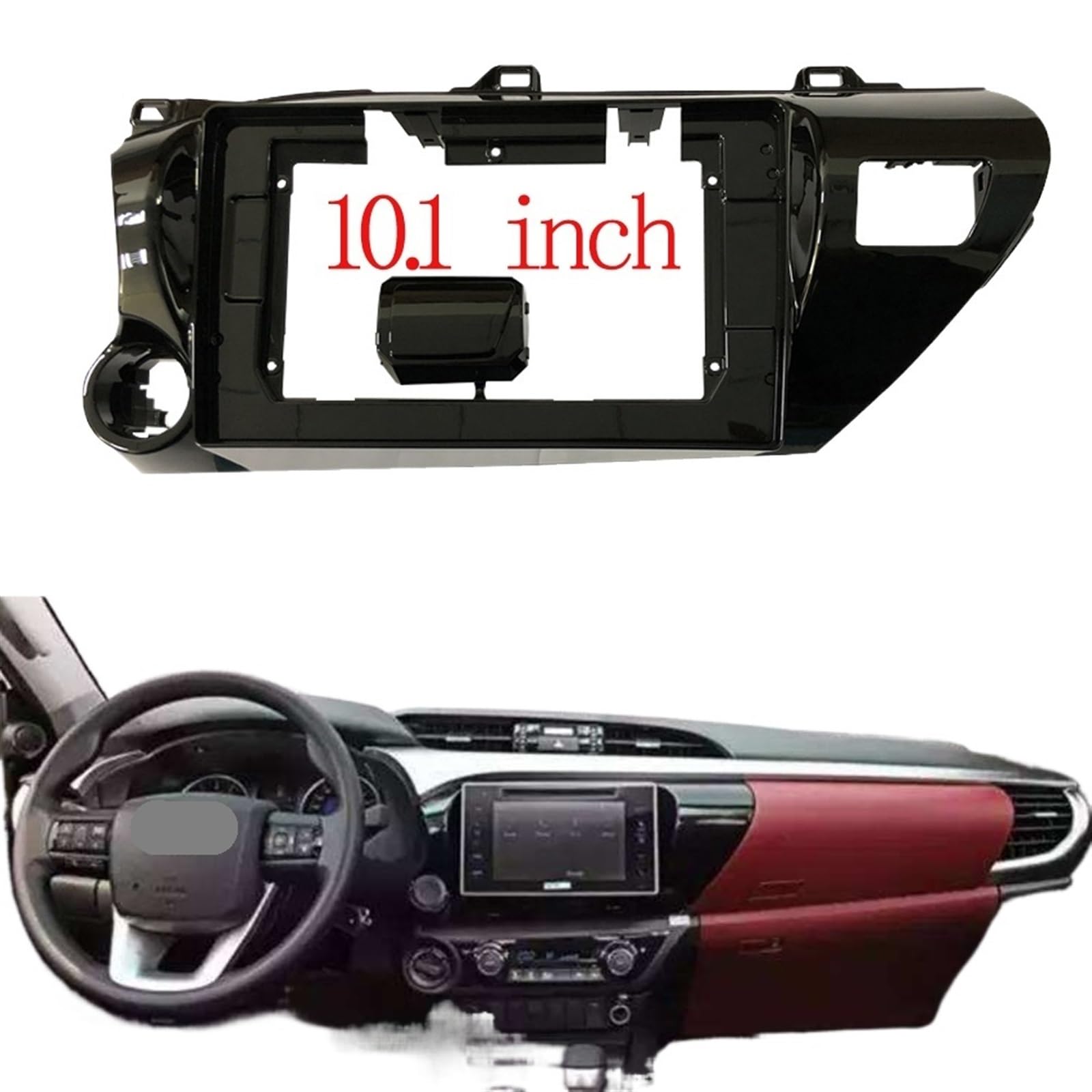 Autosoundrahmen Autoradio 10,1 Zoll 2-Din-Blendenrahmenadapter/Passend for Toyota Hilux 2018 CD/DVD-Player Stereo-Panel Armaturenbrettverkleidung Autosoundsystemrahmen(Left,Frame an cord) von EAKNFD