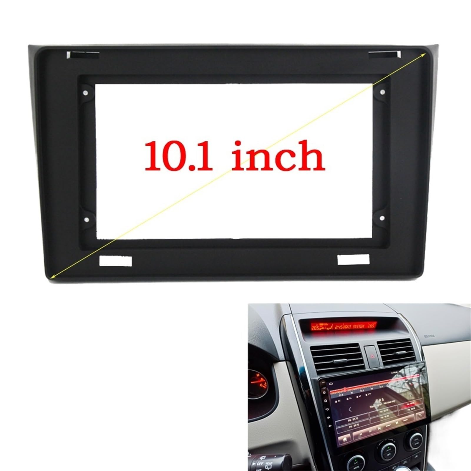 Autosoundrahmen Autoradio-Blenden/Passend for Mazda CX9 CX-9 CX 9 TB 2006–2016 Rahmen Audio-Einbau Armaturenbrett-Einbausatz Großer Bildschirm 2 Din Autosoundsystemrahmen(Only frame) von EAKNFD