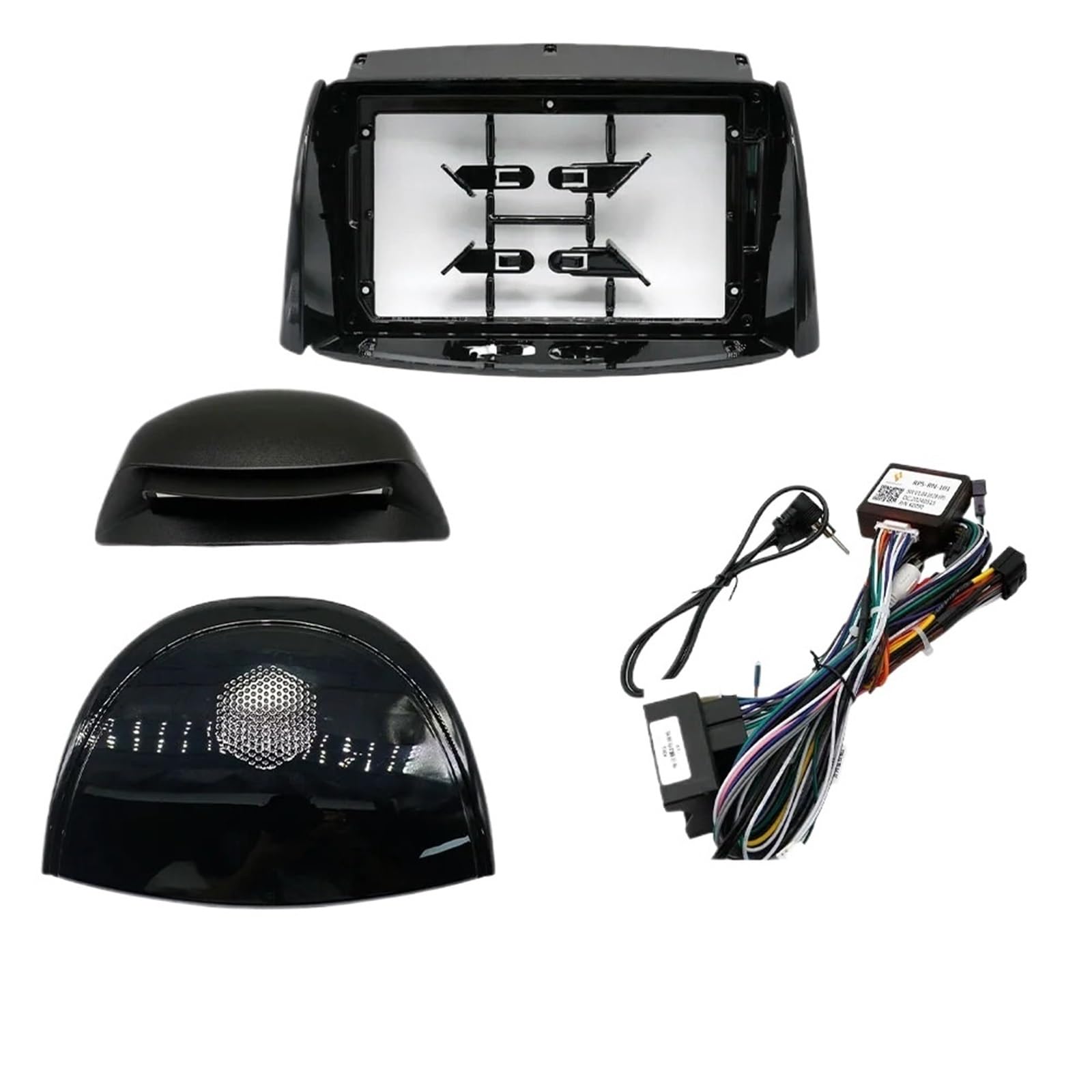 Autosoundrahmen Autoradio-Rahmen, Audio-2DIN-Blendenadapter, passend for Renault Koleos (2010), 9 Zoll großes Armaturenbrett-Montagepanel-Kit Autosoundsystemrahmen(Frame Cable Canbus) von EAKNFD