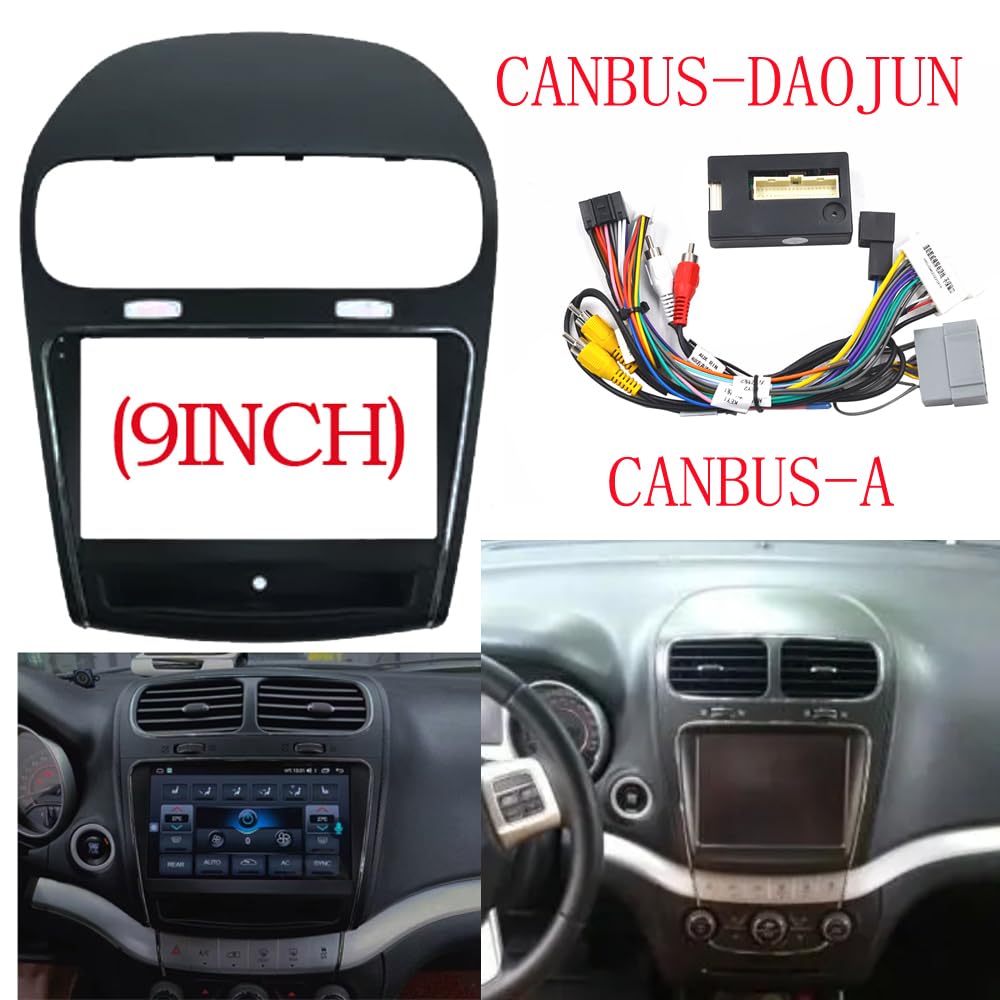 Autosoundrahmen Autorahmen Blendenadapter Canbus Box Android Raido Audio Fitting Dash Panel Kit/Passend for Dodge Journey Fiat Freemont Leap Autosoundsystemrahmen(FRAME CANBUS-A) von EAKNFD