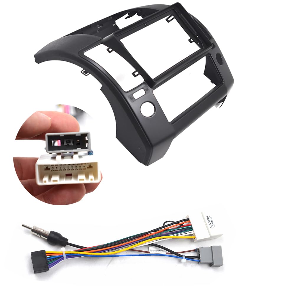 Autosoundrahmen Autorahmen-Faszienadapter/passend for Nissan Navara 2006–2012 Navara D40 Android Radio Dask Kit Blenden Autosoundsystemrahmen(Frame an cord) von EAKNFD