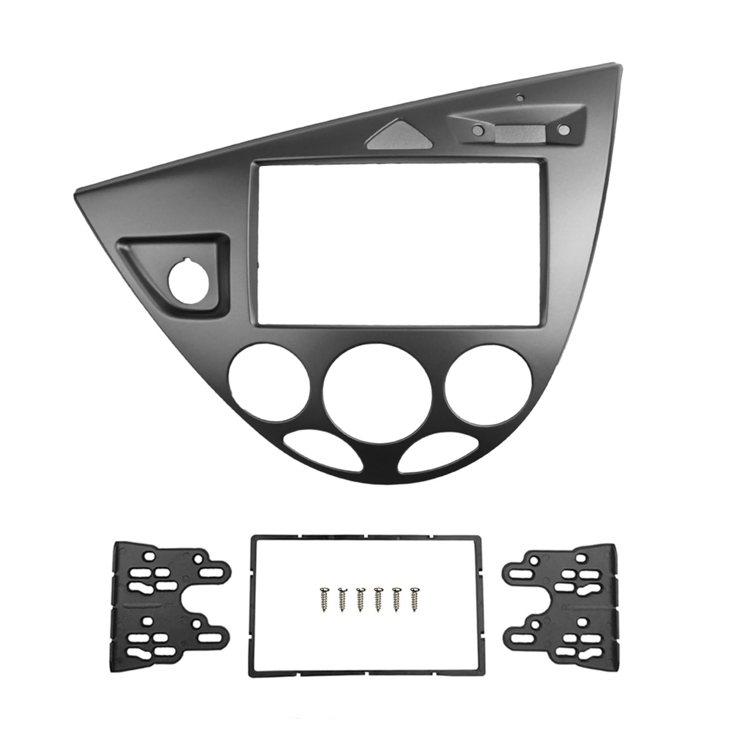 Autosoundrahmen Tragen Sie ein doppeltes 2-DIN-Stereopanel auf, passend for Ford Focus Fiesta, Faszienradio, DVD-Rahmen, CD-GPS-Lünette, Nachrüstung des Armaturenbrett-Installations-Trim-Kits Autosoun von EAKNFD