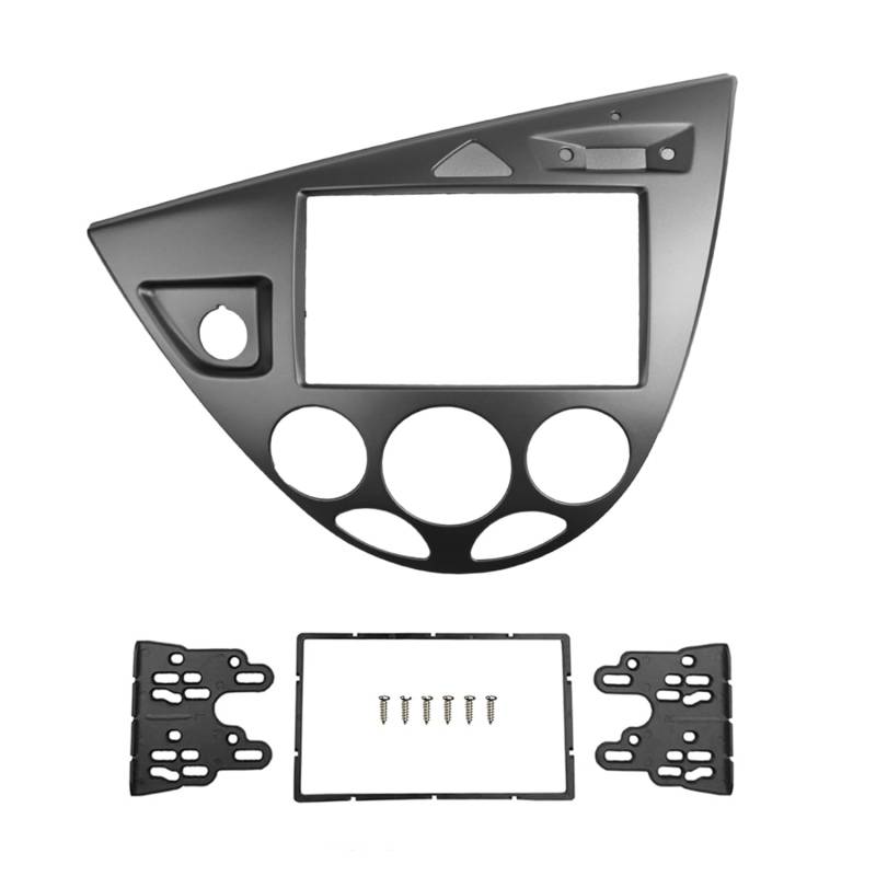 Autosoundrahmen Tragen Sie ein doppeltes 2-DIN-Stereopanel auf, passend for Ford Focus Fiesta, Faszienradio, DVD-Rahmen, CD-GPS-Lünette, Nachrüstung des Armaturenbrett-Installations-Trim-Kits Autosoun von EAKNFD