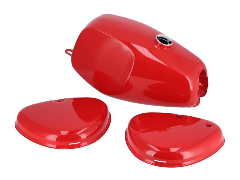 Set: Büffeltank + Seitendeckel, Rot RAL 3002 - für Simson S50 von EAO