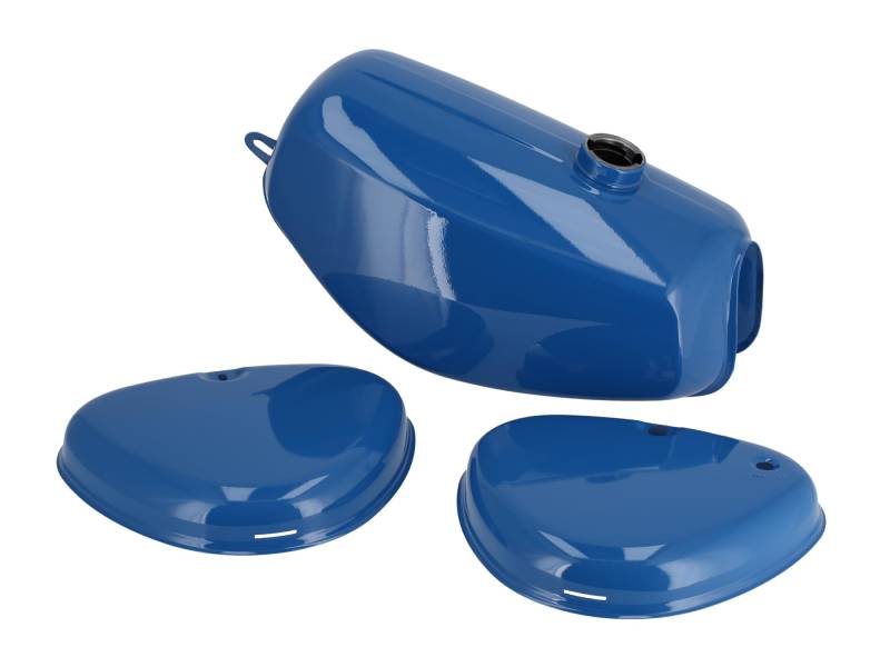 Set: Tank + Seitendeckel, Blau RAL 5019 - für Simson S50, S51, S70 von EAO