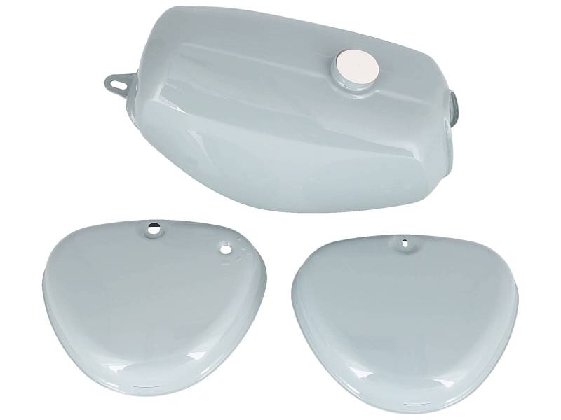 Set: Tank + Seitendeckel, Grau RAL 7000 - für Simson S50, S51, S70 von EAO