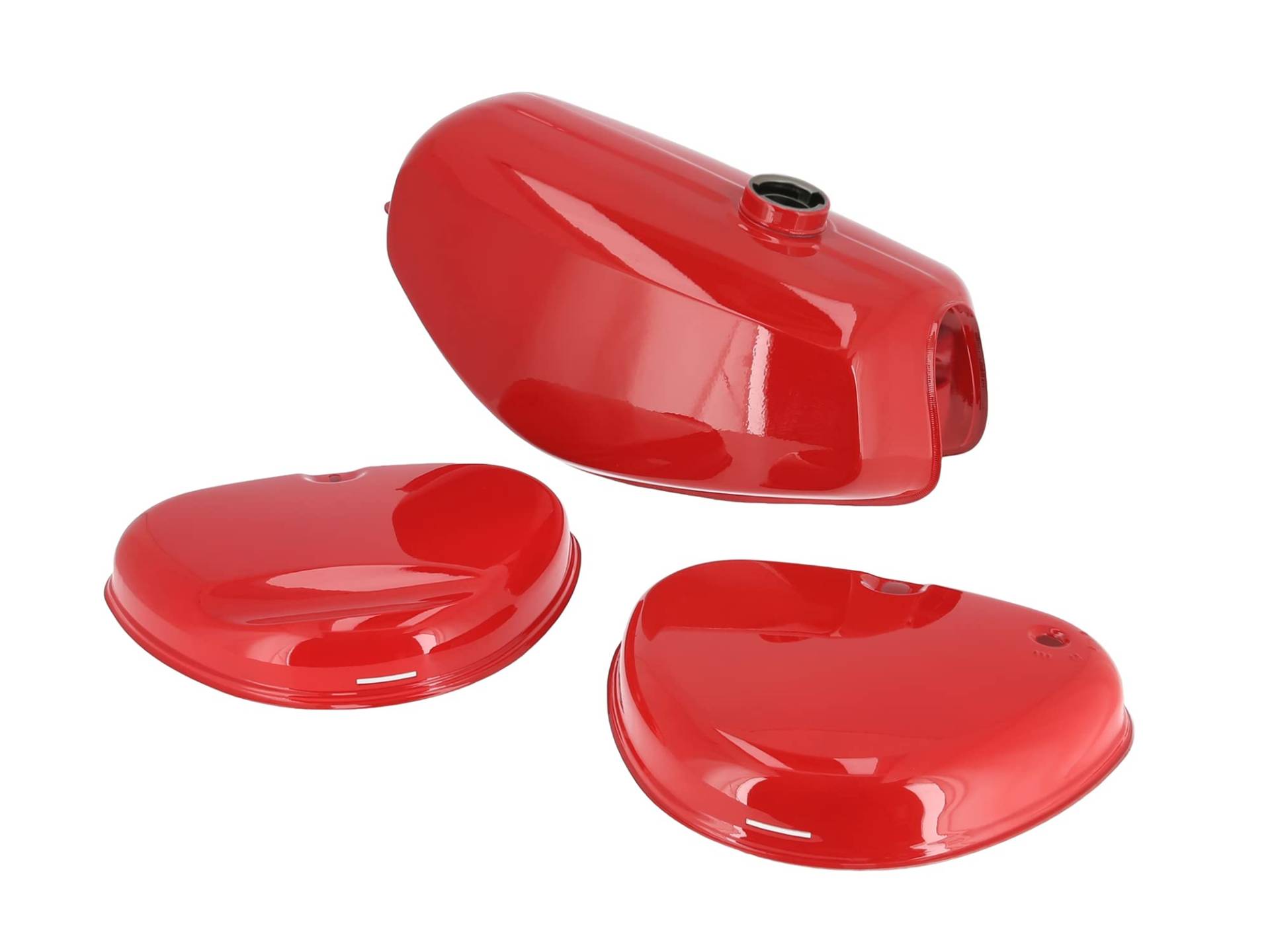 Set: Tank + Seitendeckel Enduro, Rot RAL 3002 - für Simson S51E, S70E von EAO