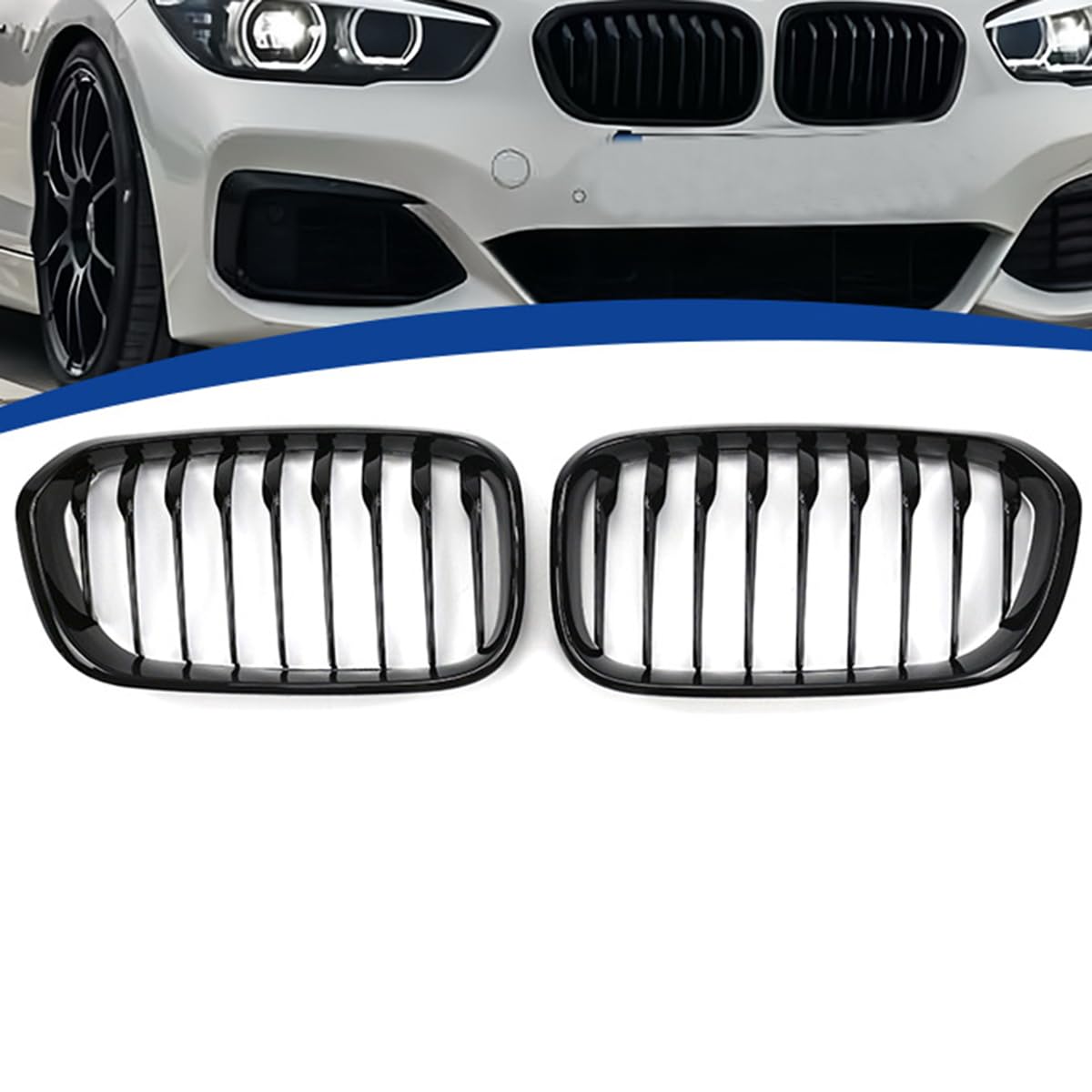 Auto Front Kühlergrill Gitter für BMW 1 Series F20 F21 2015-2018, Verschleißfest Wetterfest Langlebig Gitter Autogrill-Netz Ersatz Tuning Zubehör von EASHAN