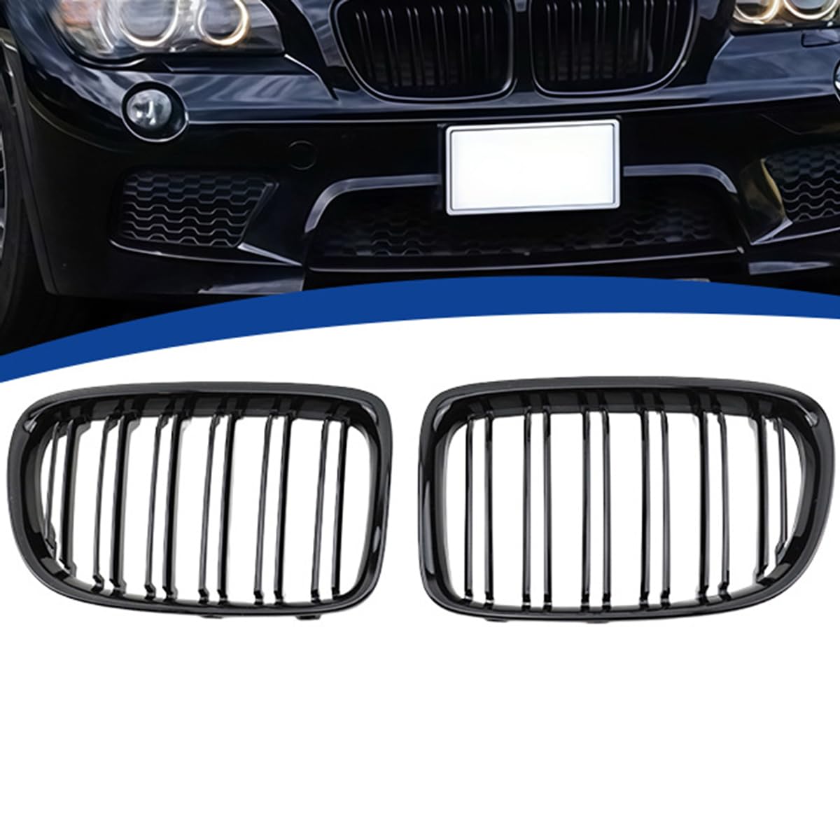 Auto Front Kühlergrill Gitter für BMW X1 E84 2009-2015, Verschleißfest Wetterfest Langlebig Gitter Autogrill-Netz Ersatz Tuning Zubehör von EASHAN