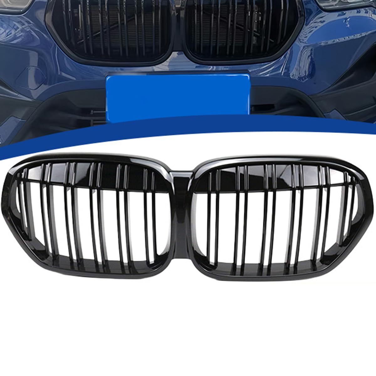 Auto Front Kühlergrill Gitter für BMW X1 F48/F49 2019-2022, Verschleißfest Wetterfest Langlebig Gitter Autogrill-Netz Ersatz Tuning Zubehör von EASHAN