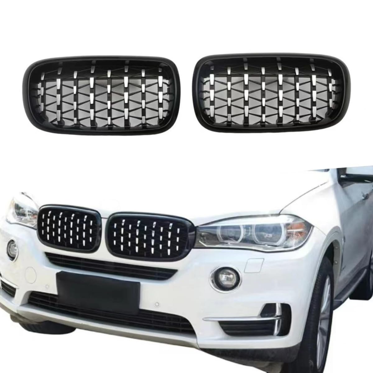 Auto Front Kühlergrill Gitter für BMW X5 F15 2014-2018, Verschleißfest Wetterfest Langlebig Gitter Autogrill-Netz Ersatz Tuning Zubehör von EASHAN