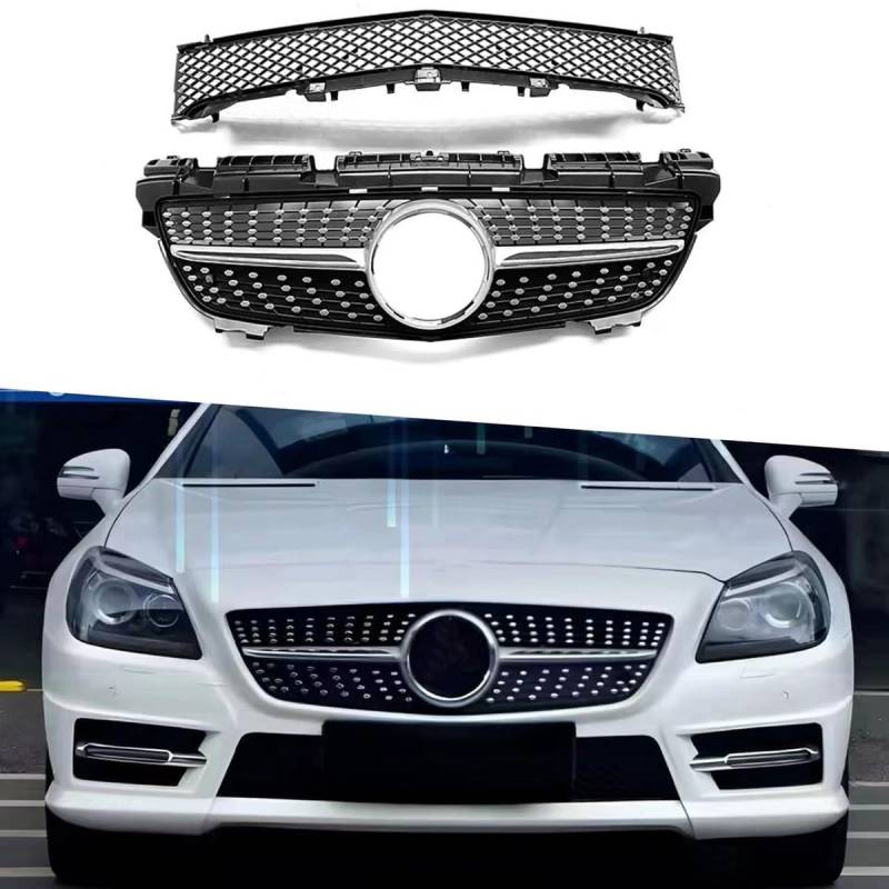 Auto Front Kühlergrill Gitter für Benz SLK R172 2011-2015, Verschleißfest Wetterfest Langlebig Gitter Autogrill-Netz Ersatz Tuning Zubehör von EASHAN