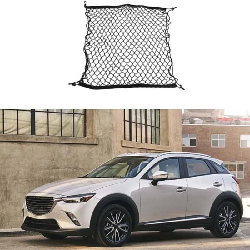 Auto Kofferraumnetz Gepäcknetz für Mazda CX3 2016-2021, Elastisches Dauerhaft Aufbewahrungsnetz Innenzubehör von EASHAN