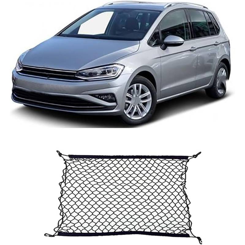 Auto Kofferraumnetz Gepäcknetz für VW Golf Sportsvan 2015 2016 2017 2018 2019 2020, Elastisches Dauerhaft Aufbewahrungsnetz Innenzubehör von EASHAN