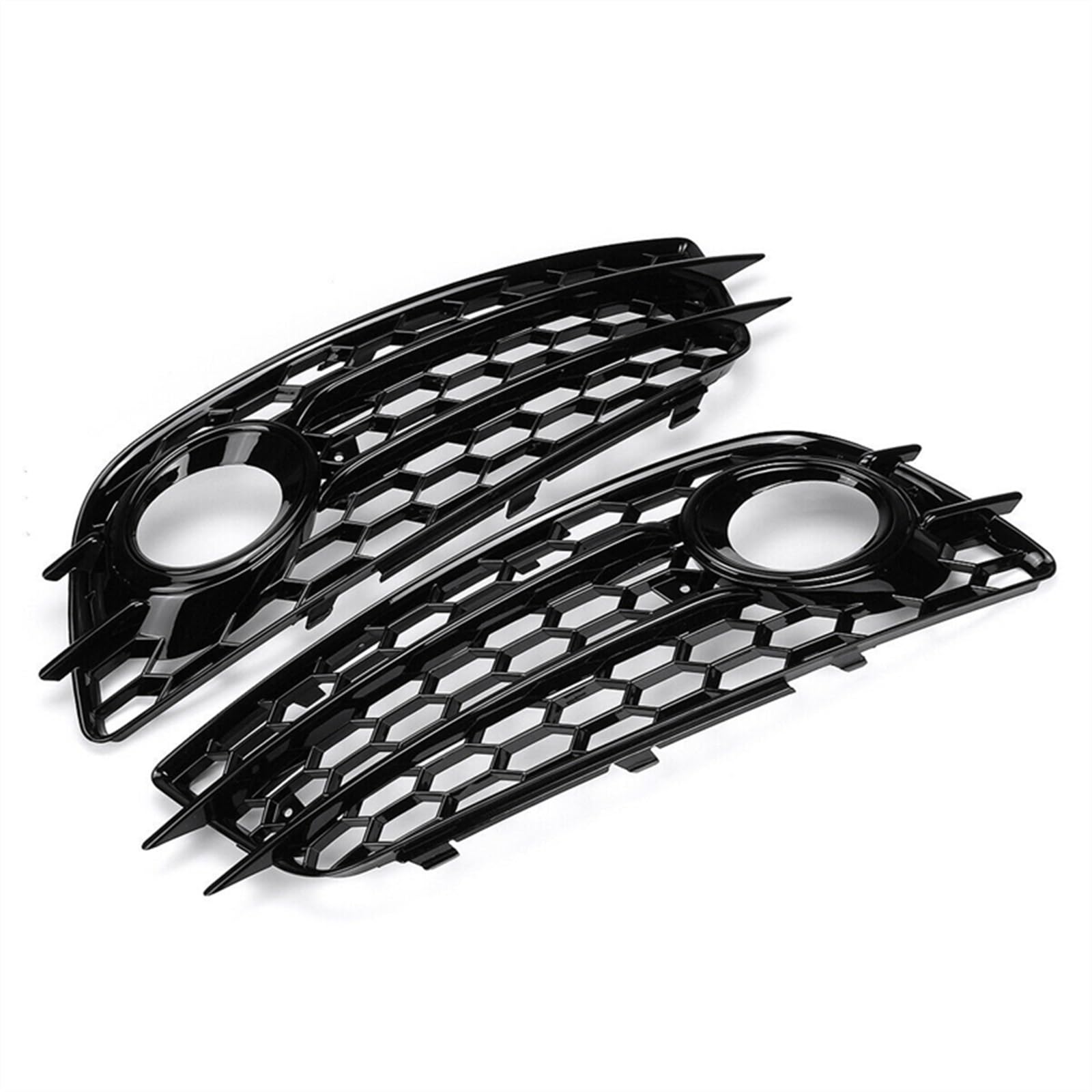 EASTERTIME 2PCS Nebelscheinwerfer Kühlergrill Abdeckung Waben Nebel Lampe Grill Fit for Audi A4 B8 S-Lines S4 Stoßstange 2008-2012 8K0807681C 8K0807682C Frontstoßstangengitter (Size : Black) von EASTERTIME