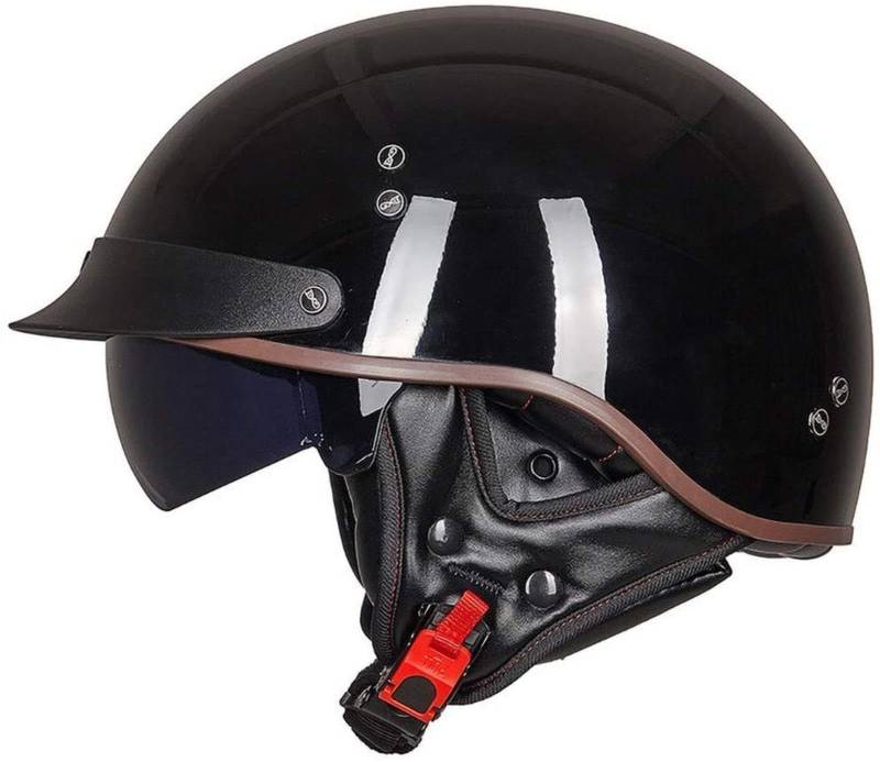 Halbhelme Jethelme Brain - Cap Cruiser Chopper Scooter Pilot Jet Helm DOT+ECE Zertifizierte Persönlichkeit Retro Harley Motorradhelm,F-M=（57~58cm） von EBAYIN