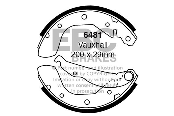 Bremsbackensatz Hinterachse EBC Brakes 6481 von EBC Brakes