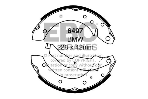 Bremsbackensatz Hinterachse EBC Brakes 6497 von EBC Brakes