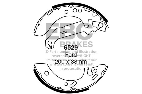 Bremsbackensatz Hinterachse EBC Brakes 6529 von EBC Brakes