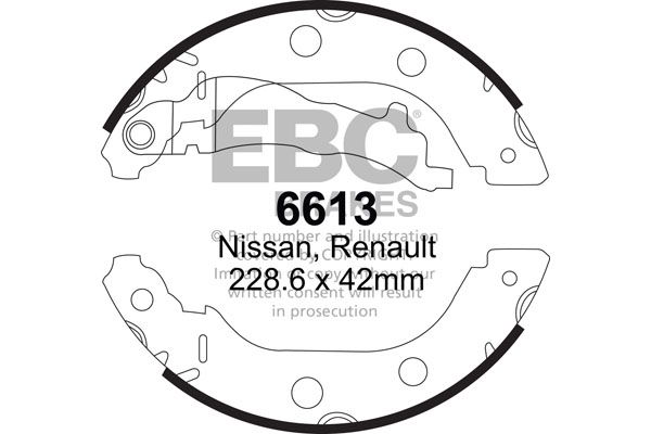 Bremsbackensatz Hinterachse EBC Brakes 6613 von EBC Brakes