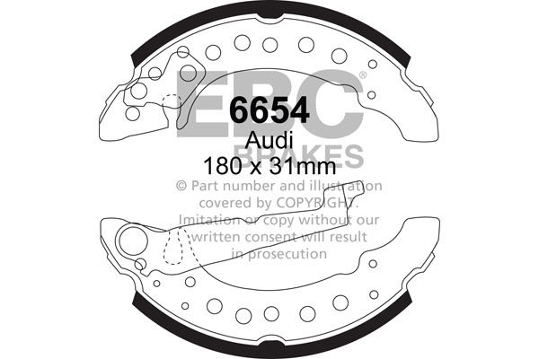 Bremsbackensatz Hinterachse EBC Brakes 6654 von EBC Brakes