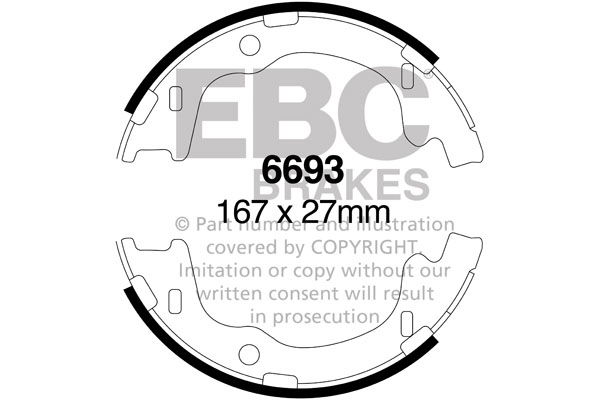 Bremsbackensatz Hinterachse EBC Brakes 6693 von EBC Brakes