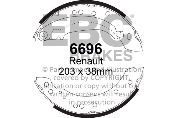 Bremsbackensatz Hinterachse EBC Brakes 6696 von EBC Brakes