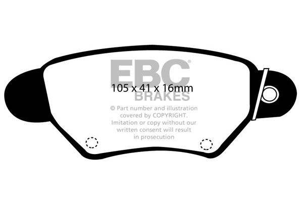 Bremsbelagsatz, Scheibenbremse Hinterachse EBC Brakes DP1186 von EBC Brakes