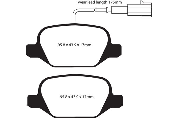 Bremsbelagsatz, Scheibenbremse Hinterachse EBC Brakes DP1430/2 von EBC Brakes