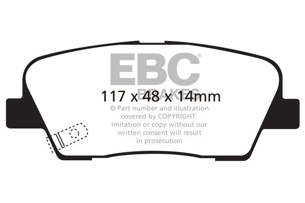 Bremsbelagsatz, Scheibenbremse Hinterachse EBC Brakes DP1806 von EBC Brakes