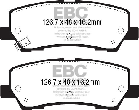 Bremsbelagsatz, Scheibenbremse Hinterachse EBC Brakes DP33043C von EBC Brakes