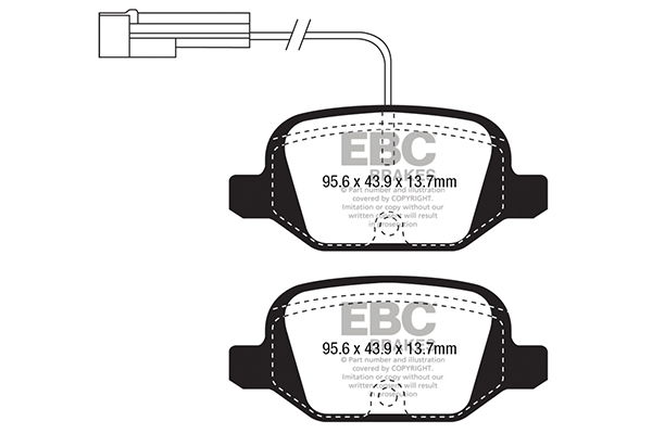 Bremsbelagsatz, Scheibenbremse Hinterachse EBC Brakes DP41338/2R von EBC Brakes