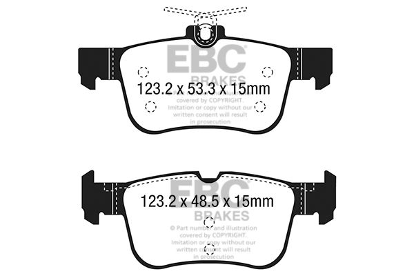 Bremsbelagsatz, Scheibenbremse Hinterachse EBC Brakes DP43047R von EBC Brakes