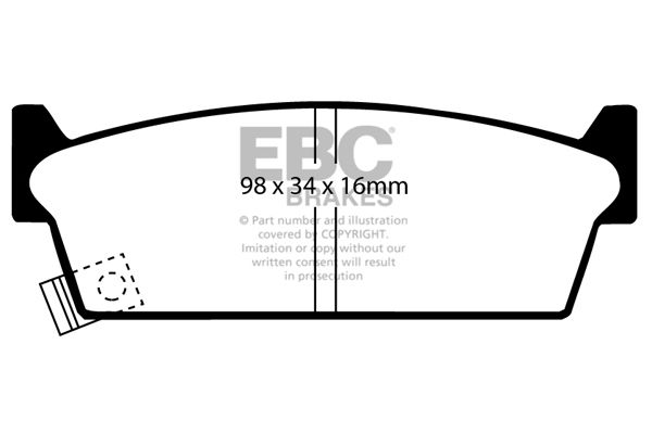 Bremsbelagsatz, Scheibenbremse Hinterachse EBC Brakes DP686/2 von EBC Brakes