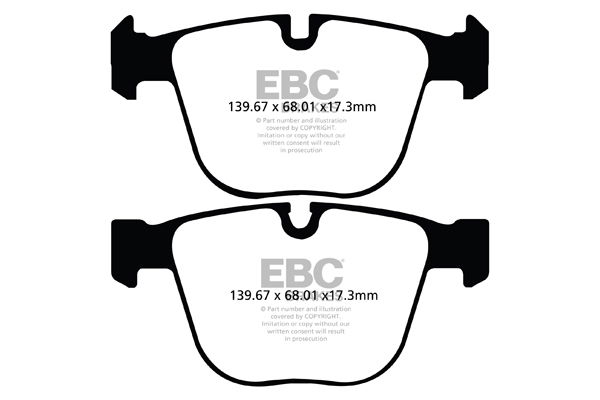 Bremsbelagsatz, Scheibenbremse Hinterachse EBC Brakes DPX2020 von EBC Brakes