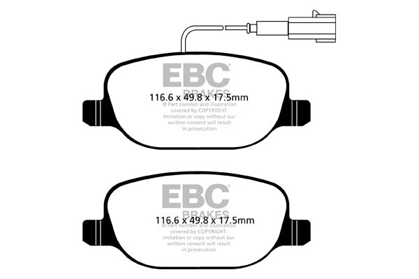 Bremsbelagsatz, Scheibenbremse Hinterachse EBC Brakes DPX2080 von EBC Brakes