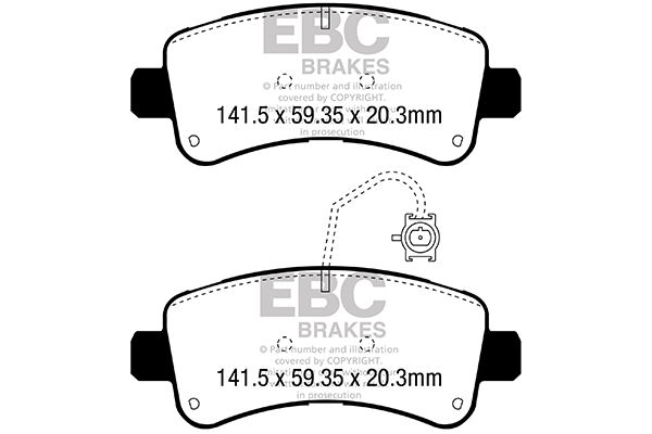 Bremsbelagsatz, Scheibenbremse Hinterachse EBC Brakes DPX3060 von EBC Brakes