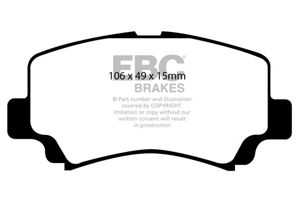 Bremsbelagsatz, Scheibenbremse Vorderachse EBC Brakes DP1291 von EBC Brakes