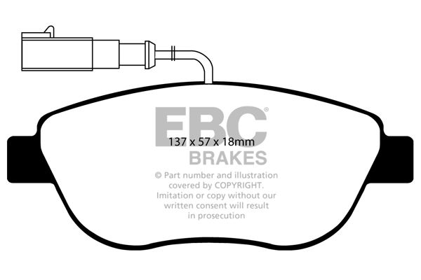 Bremsbelagsatz, Scheibenbremse Vorderachse EBC Brakes DP1383/2 von EBC Brakes