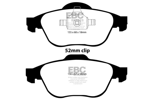 Bremsbelagsatz, Scheibenbremse Vorderachse EBC Brakes DP1394 von EBC Brakes