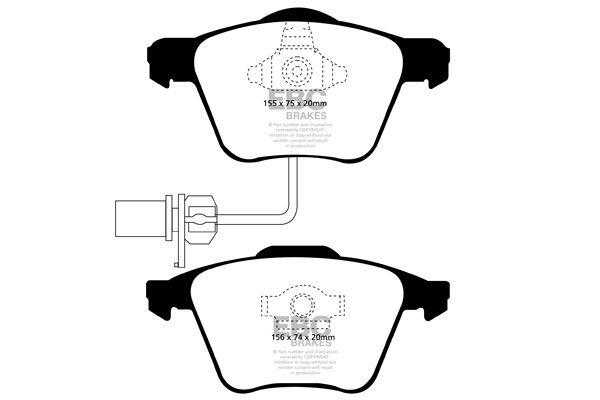 Bremsbelagsatz, Scheibenbremse Vorderachse EBC Brakes DP1495 von EBC Brakes