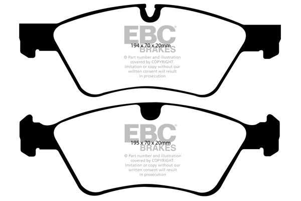 Bremsbelagsatz, Scheibenbremse Vorderachse EBC Brakes DP1592 von EBC Brakes