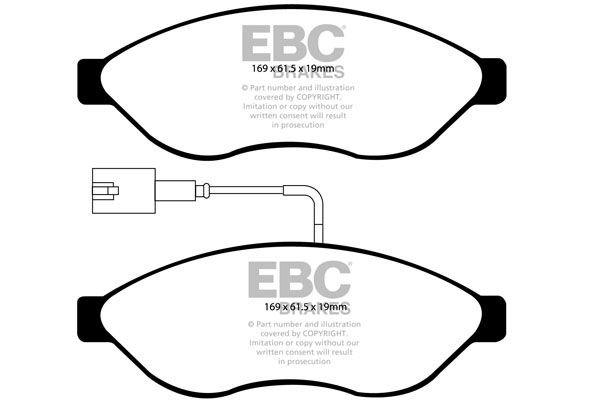 Bremsbelagsatz, Scheibenbremse Vorderachse EBC Brakes DP1968/2 von EBC Brakes