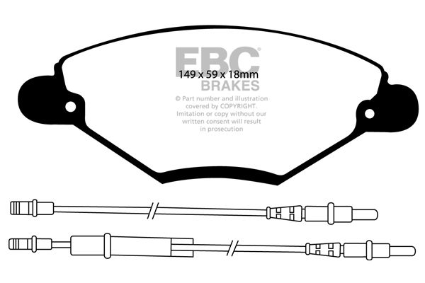 Bremsbelagsatz, Scheibenbremse Vorderachse EBC Brakes DP21371 von EBC Brakes