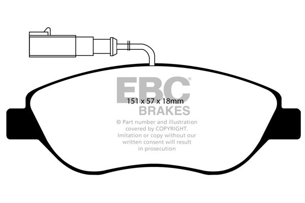 Bremsbelagsatz, Scheibenbremse Vorderachse EBC Brakes DP21382/2 von EBC Brakes