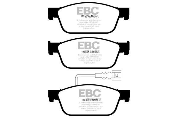 Bremsbelagsatz, Scheibenbremse Vorderachse EBC Brakes DP22096 von EBC Brakes