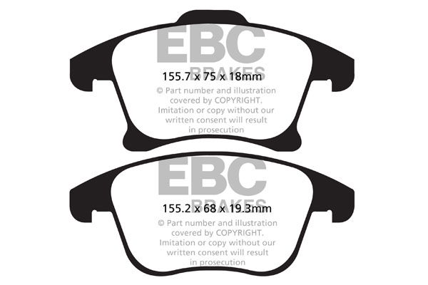 Bremsbelagsatz, Scheibenbremse Vorderachse EBC Brakes DP22159 von EBC Brakes